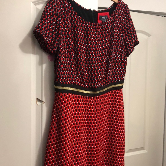 Maeve Dresses & Skirts - Anthro Maeve Bunny Print Red/Black Dress, SZ 14